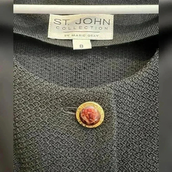 St. John Collection Black Knit Short Sleeve Jacket NEW - Picture 3 of 5